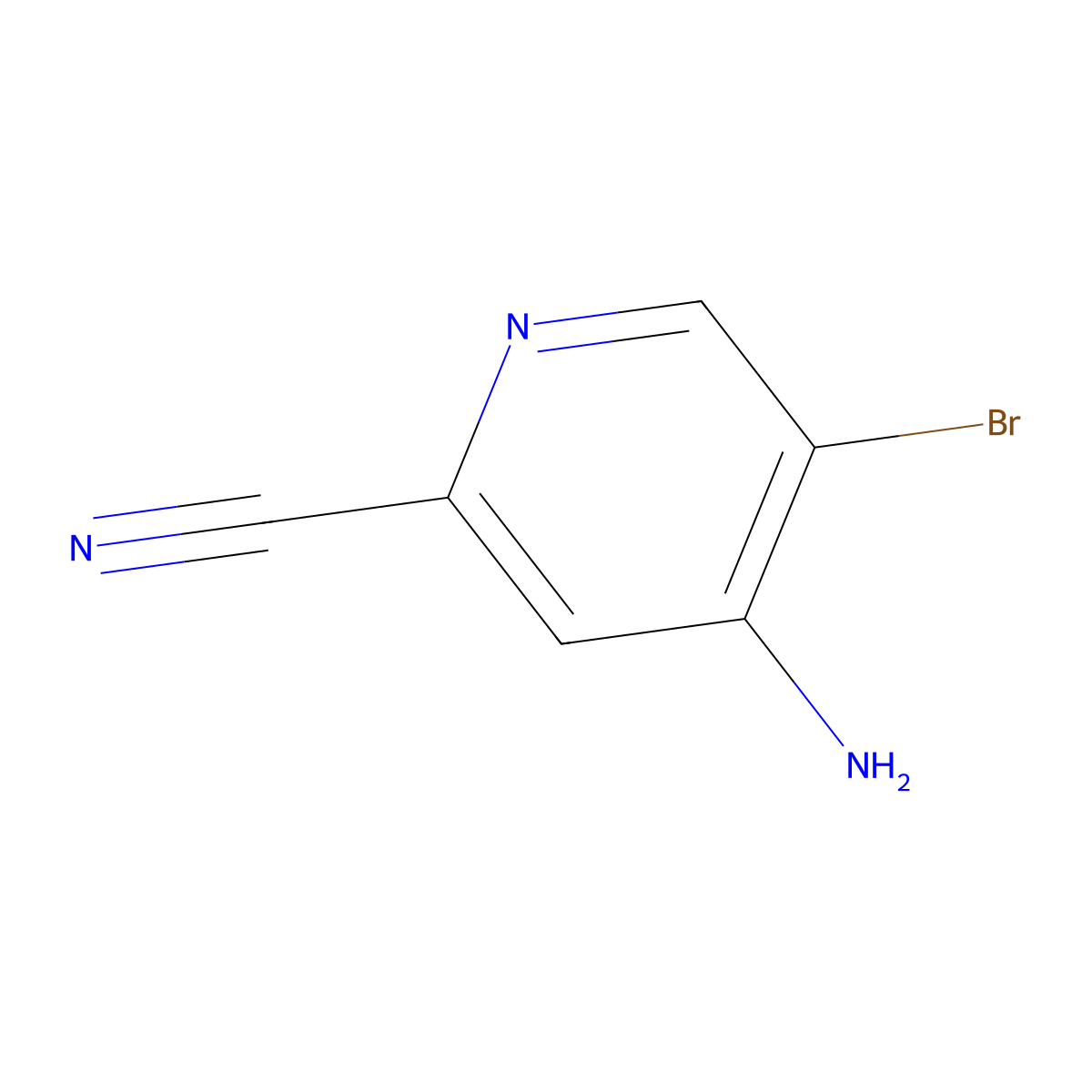 4-Amino-5-bromo-2-cyanopyridine molecular structure, CAS 1234616-76-2
