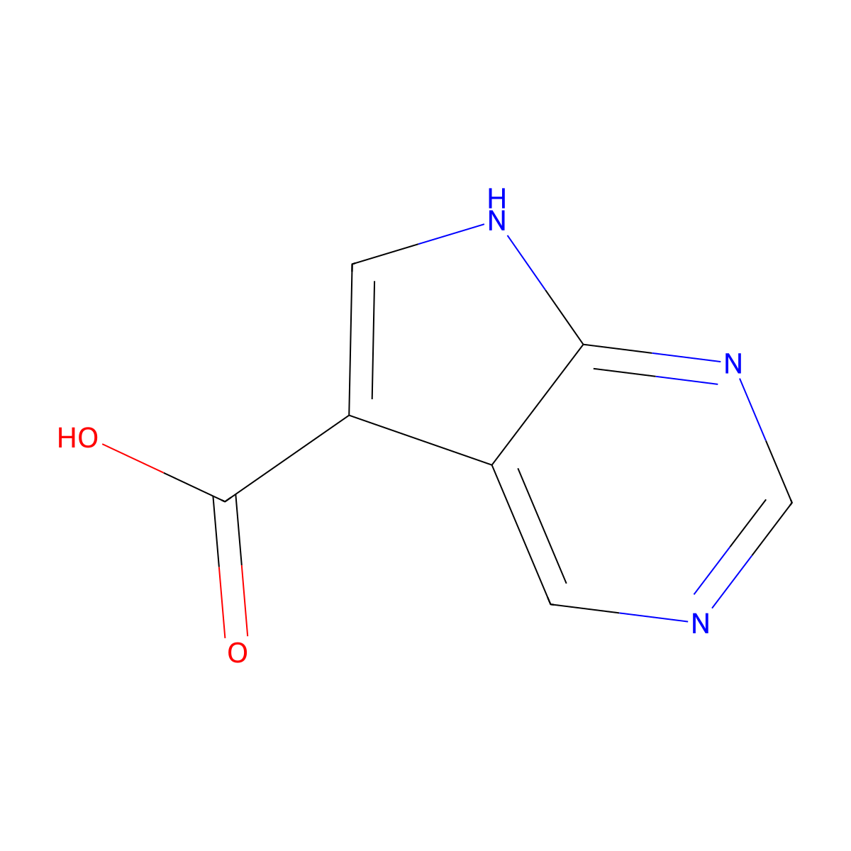 7H-Pyrrolo[2,3-d]pyrimidine-5-carboxylic acid molecular structure, CAS 1234616-77-3