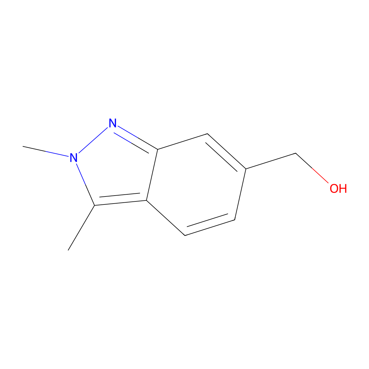 2,3-Dimethyl-6-hydroxymethyl-2H-indazole molecular structure, CAS 1234616-80-8