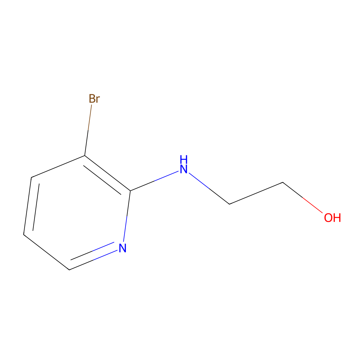 2-[(3-Bromopyridin-2-yl)amino]ethanol molecular structure, CAS 1234622-99-1