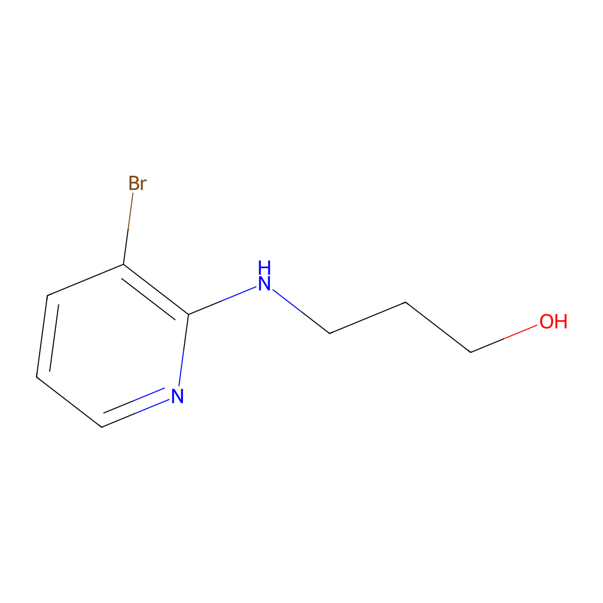 3-[(3-Bromo-2-pyridinyl)amino]-1-propanol molecular structure, CAS 1234623-00-7