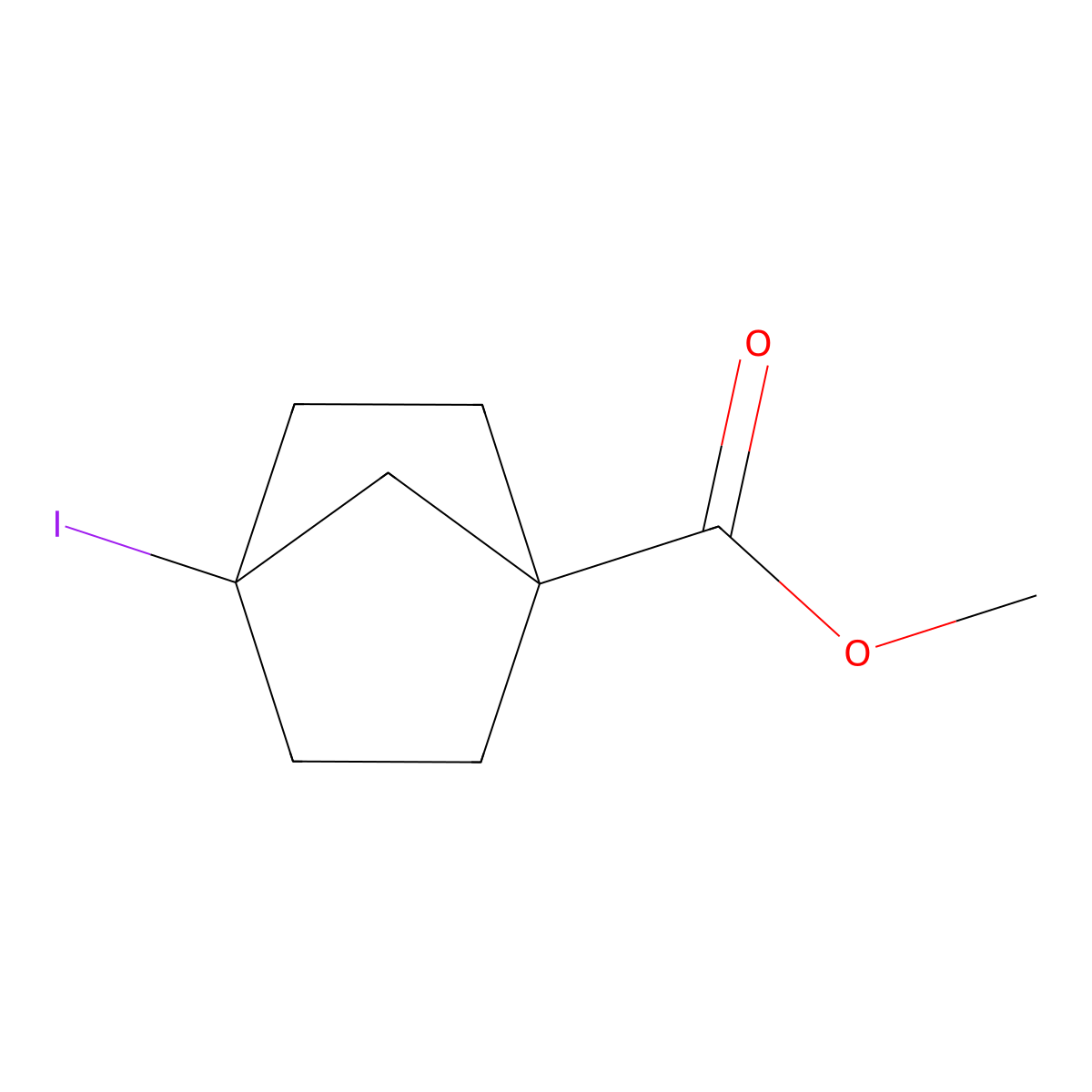 Methyl 4-iodobicyclo[2.2.1]heptane-1-carboxylate molecular structure, CAS 123463-12-7