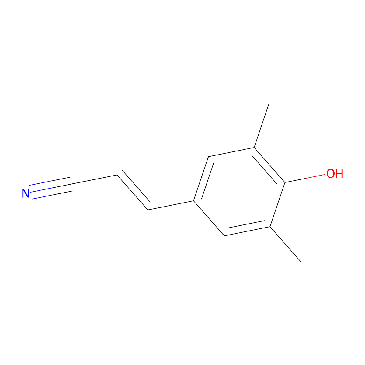 (E)-3-(4-Hydroxy-3,5-dimethylphenyl)acrylonitrile molecular structure, CAS 1234662-01-1