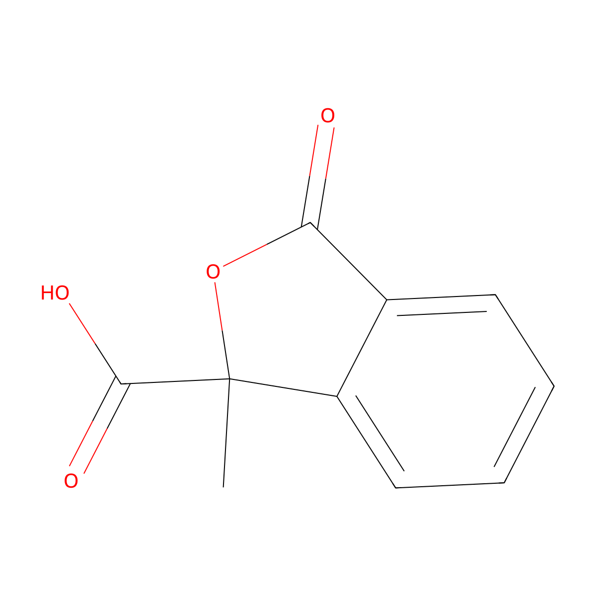 1-Methyl-3-oxo-1,3-dihydro-2-benzofuran-1-carboxylic acid molecular structure, CAS 123468-21-3