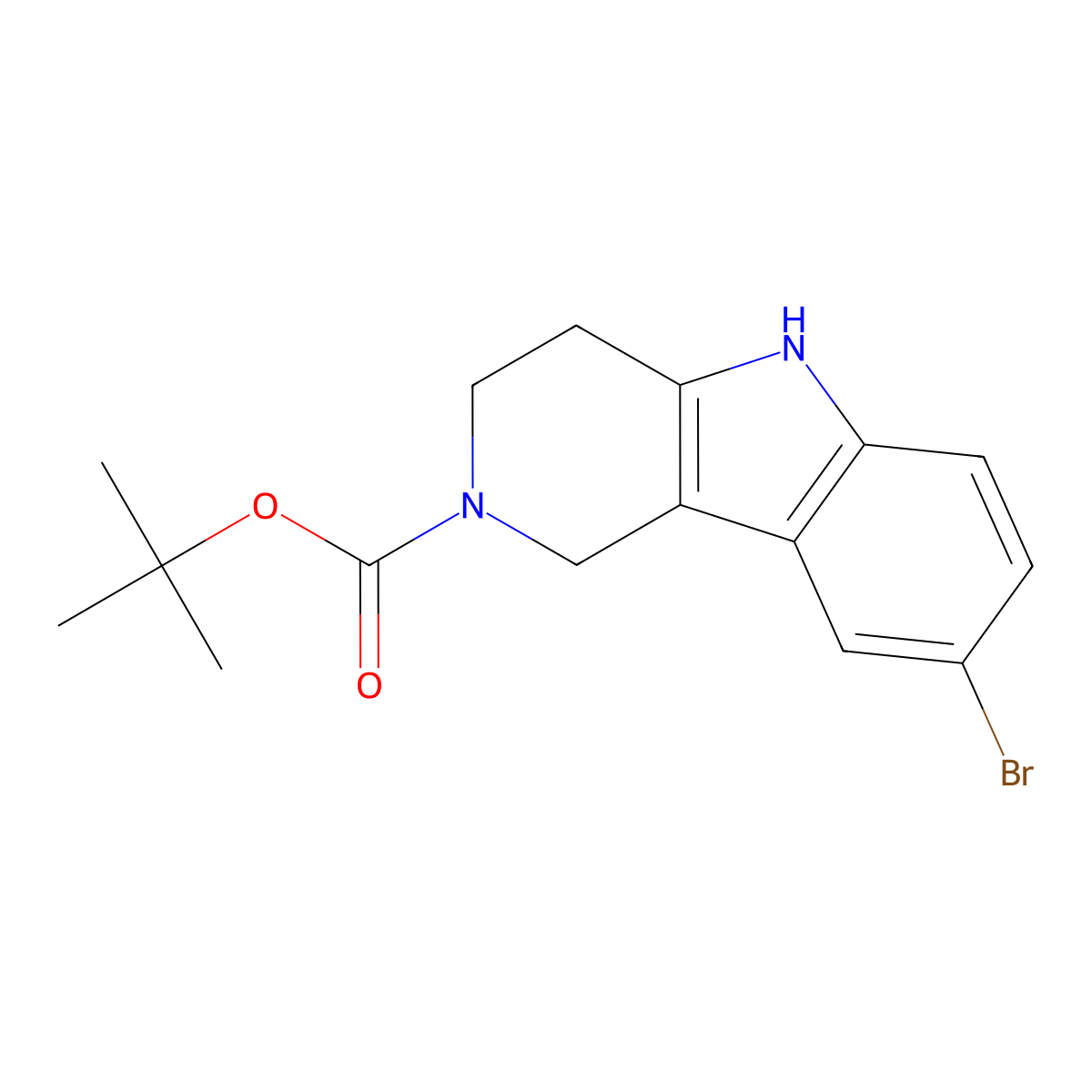 tert-Butyl 8-bromo-1,3,4,5-tetrahydro-2H-pyrido[4,3-b]indole-2-carboxylate molecular structure, CAS 1234685-60-9