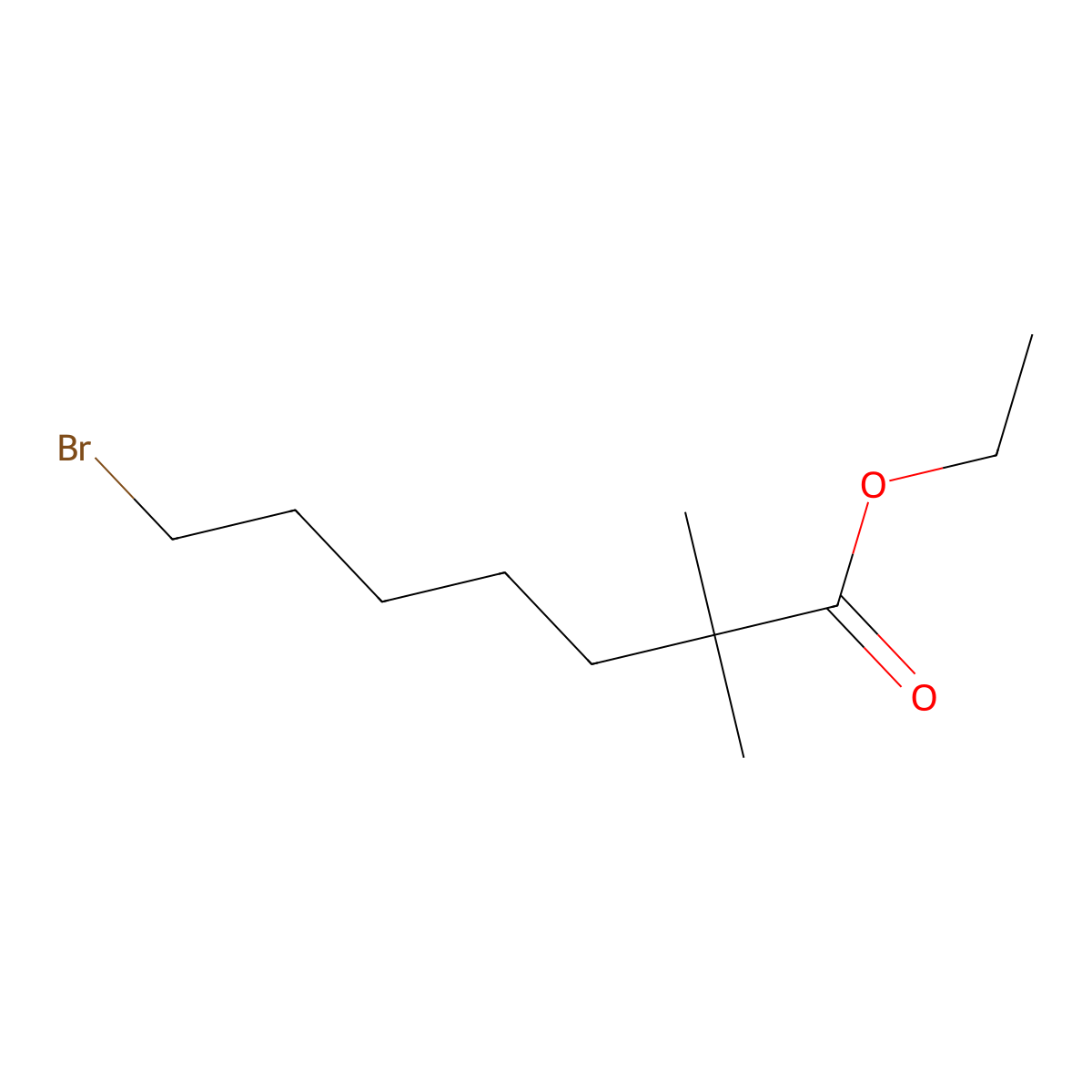 Ethyl 7-bromo-2,2-dimethylheptanoate molecular structure, CAS 123469-92-1