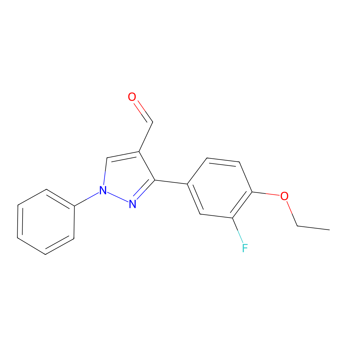3-(4-Ethoxy-3-fluorophenyl)-1-phenylpyrazole-4-carbaldehyde molecular structure, CAS 1234692-05-7