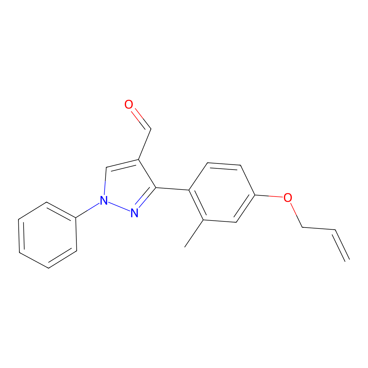3-[2-methyl-4-(prop-2-en-1-yloxy)phenyl]-1-phenyl-1H-pyrazole-4-carbaldehyde molecular structure, CAS 1234692-07-9