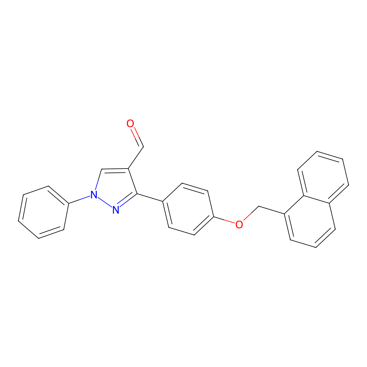 3-[4-(naphthalen-1-ylmethoxy)phenyl]-1-phenyl-1H-pyrazole-4-carbaldehyde molecular structure, CAS 1234692-16-0
