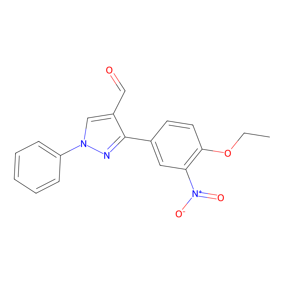 3-(4-ethoxy-3-nitrophenyl)-1-phenyl-1H-pyrazole-4-carbaldehyde molecular structure, CAS 1234692-19-3