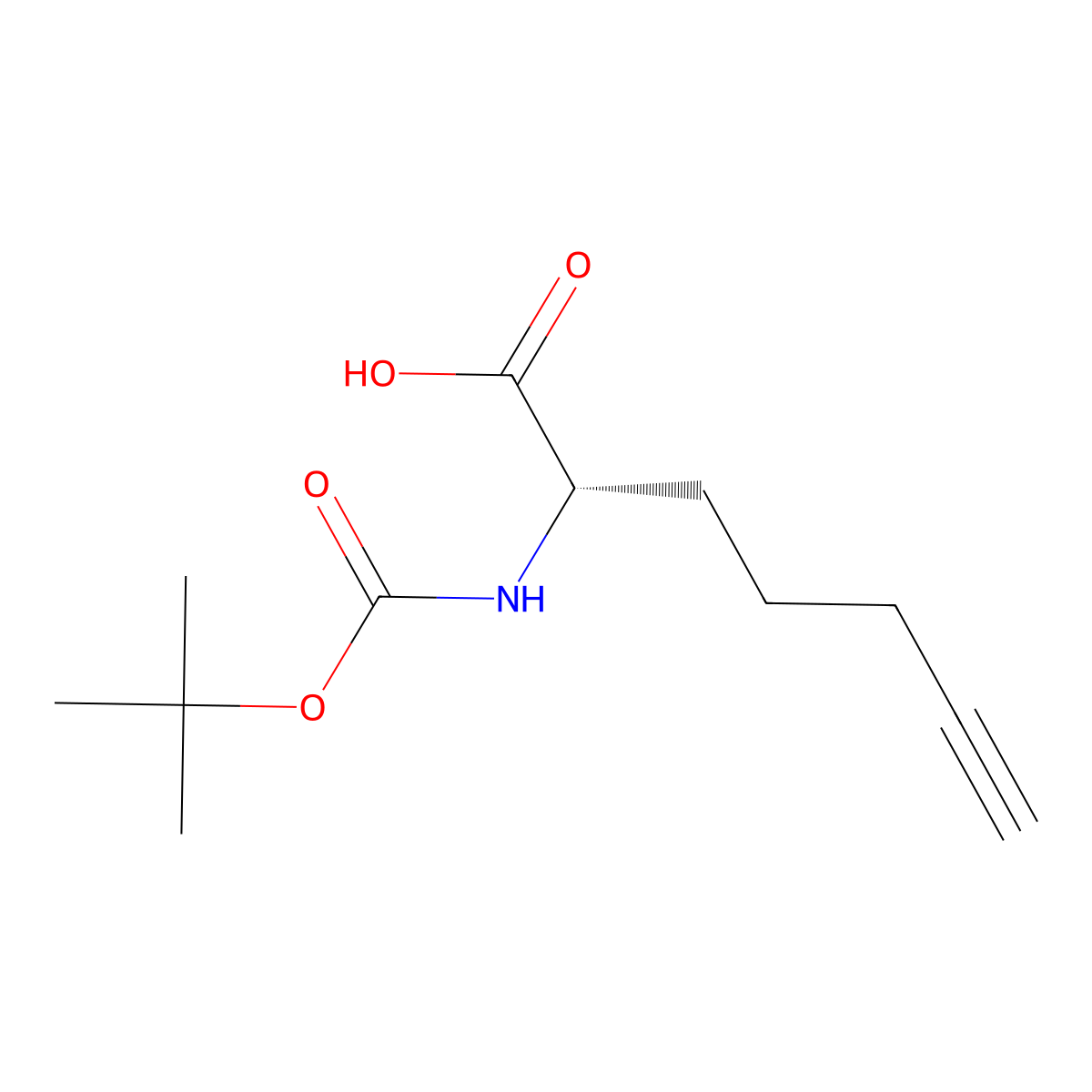 (2S)-2-(((tert-butoxy)carbonyl)amino)hept-6-ynoic acid molecular structure, CAS 1234692-59-1