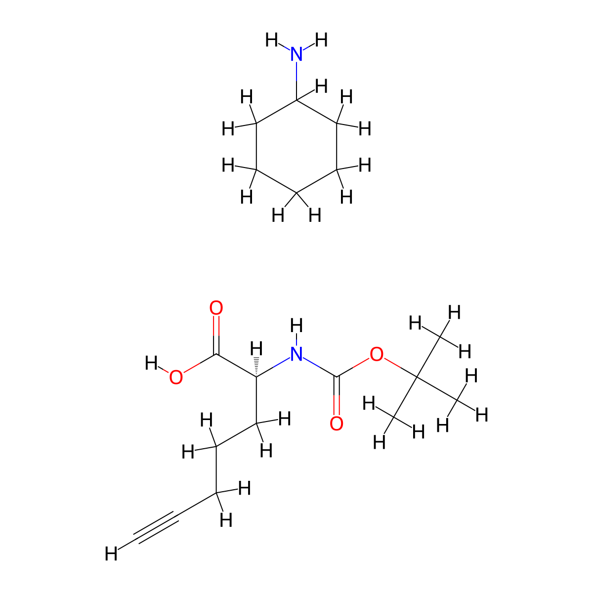 Boc-L-bishomopropargylglycine CHA salt molecular structure, CAS 1234692-60-4