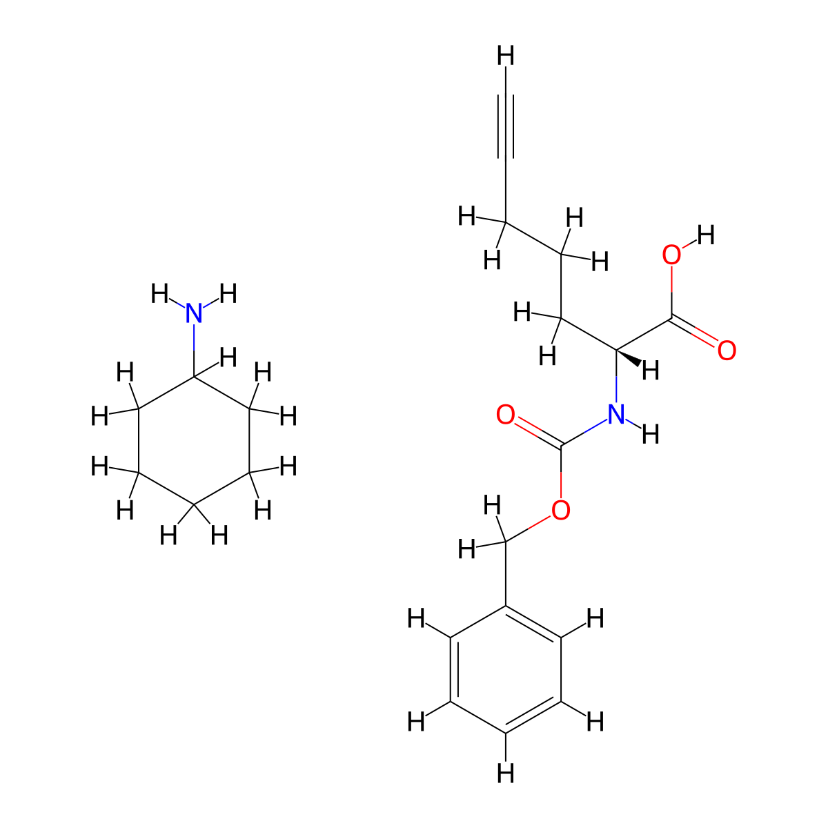 Cbz-D-bishomopropargylglycine CHA salt molecular structure, CAS 1234692-65-9
