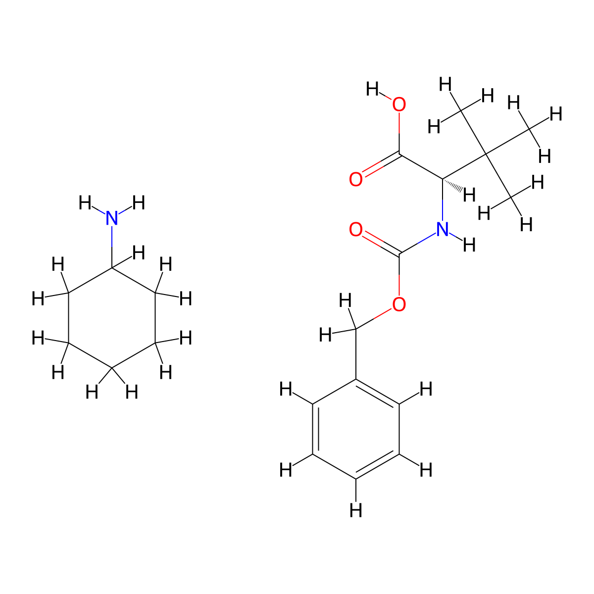 Cbz-D-tert-leucine CHA salt molecular structure, CAS 1234692-67-1