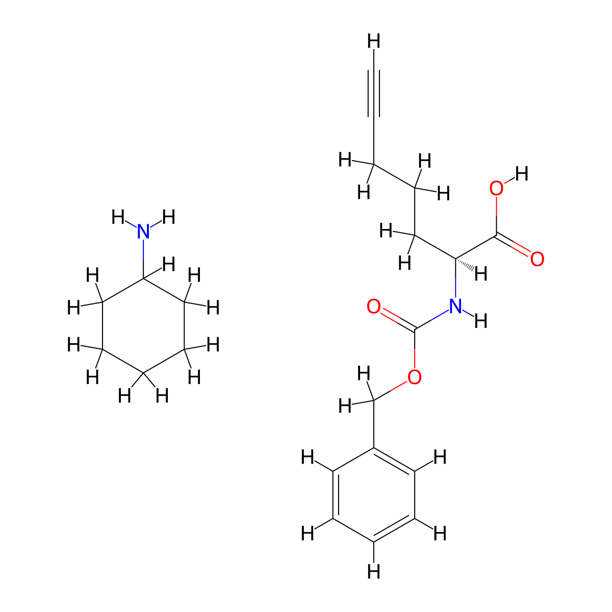 Cbz-L-bishomopropargylglycine CHA salt molecular structure, CAS 1234692-68-2