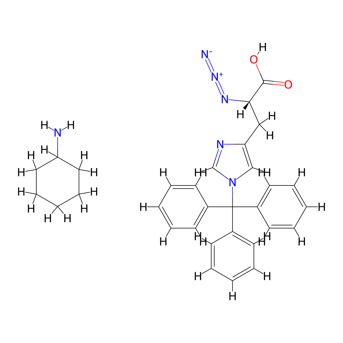 N-im-trityl-L-azidohistidine CHA salt molecular structure, CAS 1234692-70-6