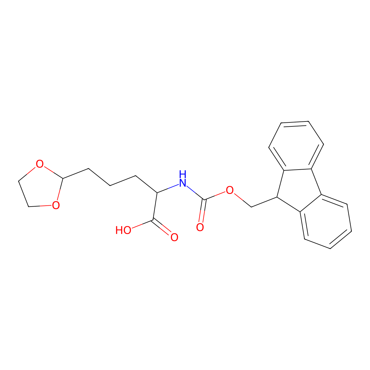 Fmoc-L-allysine ethylene acetal molecular structure, CAS 1234692-73-9