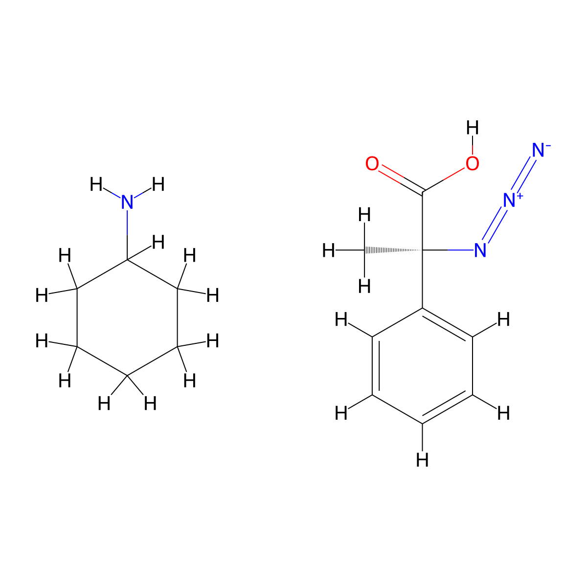 (S)-azido-alpha-methyl-phenylglycine CHA salt molecular structure, CAS 1234692-84-2