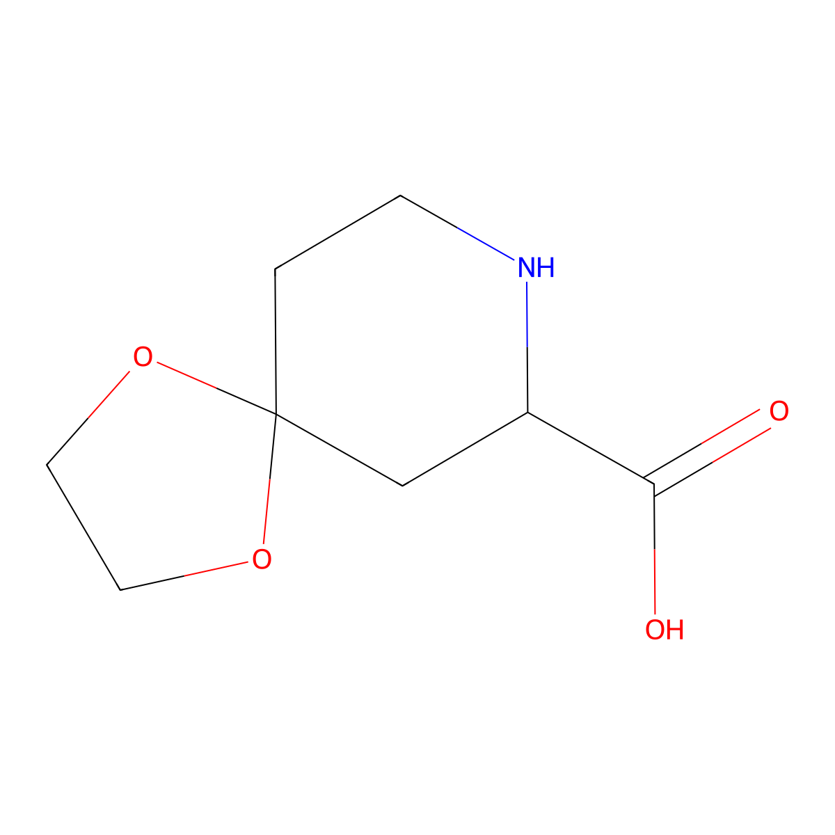 (R)-4-oxopipecolic acid ethylene acetal molecular structure, CAS 1234692-85-3