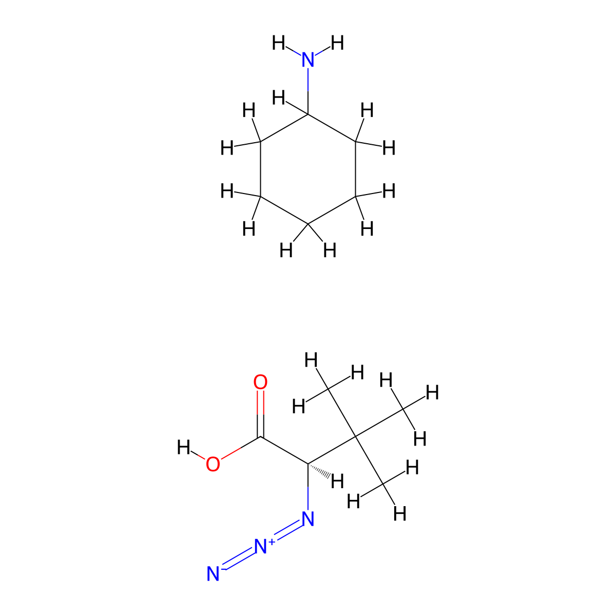 D-azido-tert-leucine CHA salt molecular structure, CAS 1234692-88-6