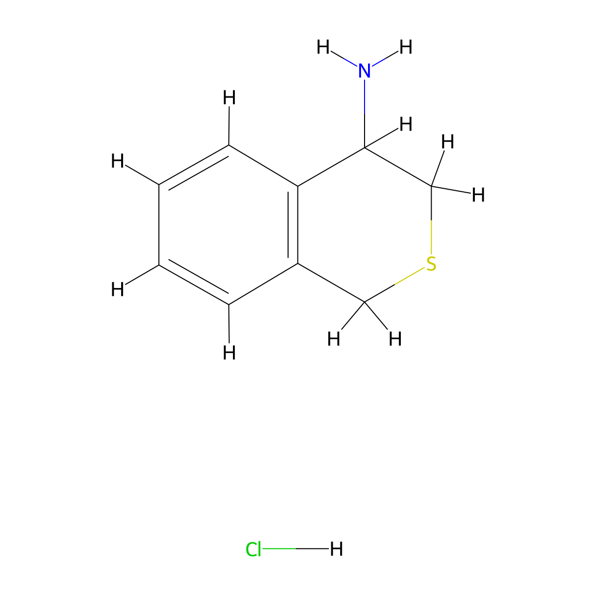 3,4-Dihydro-1H-2-benzothiopyran-4-amine--hydrogen chloride (1/1) molecular structure, CAS 123470-16-6