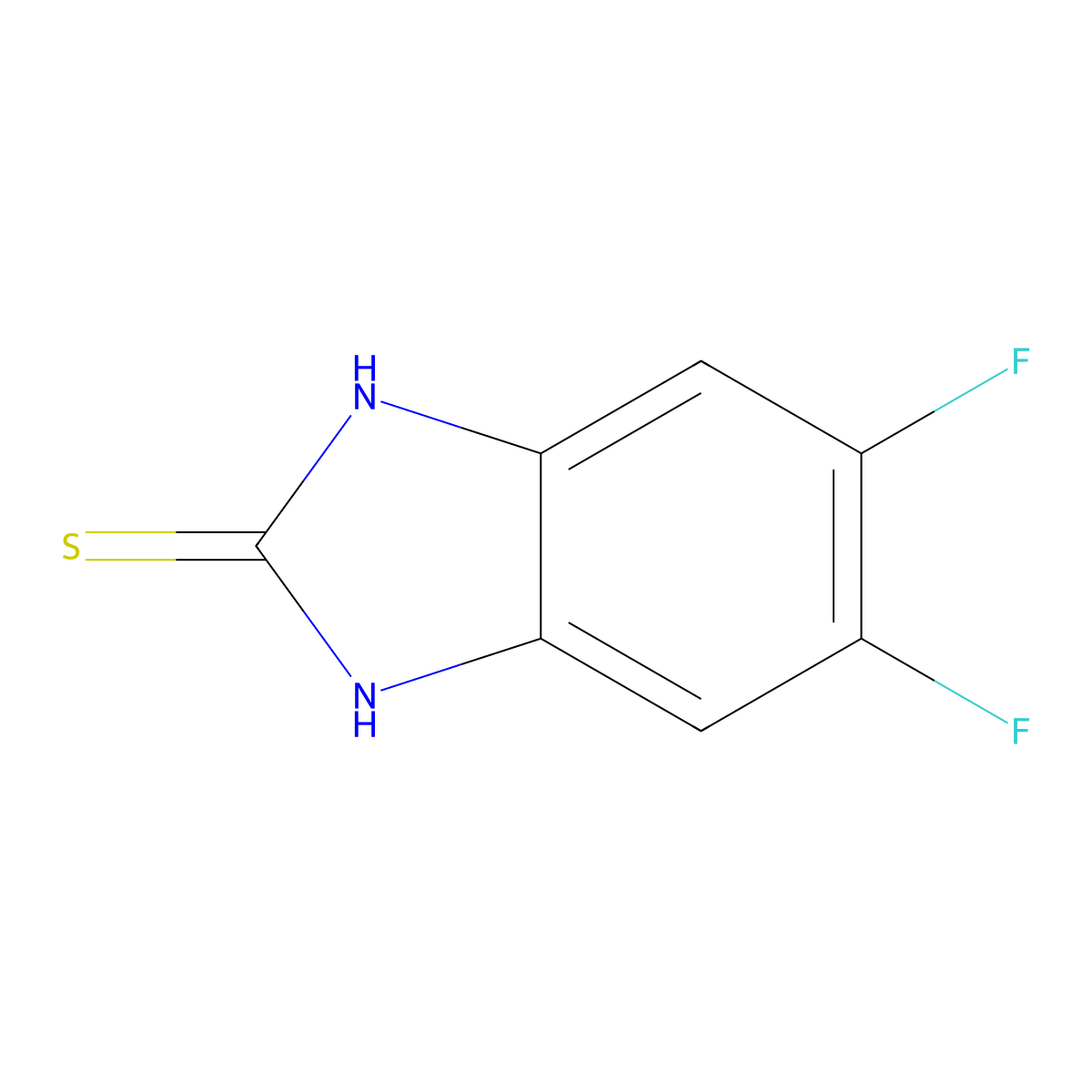 5,6-difluoro-1H-1,3-benzodiazole-2-thiol molecular structure, CAS 123470-47-3