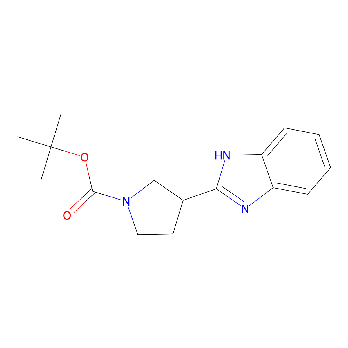 tert-butyl 3-(1H-1,3-benzodiazol-2-yl)pyrrolidine-1-carboxylate molecular structure, CAS 1234709-90-0