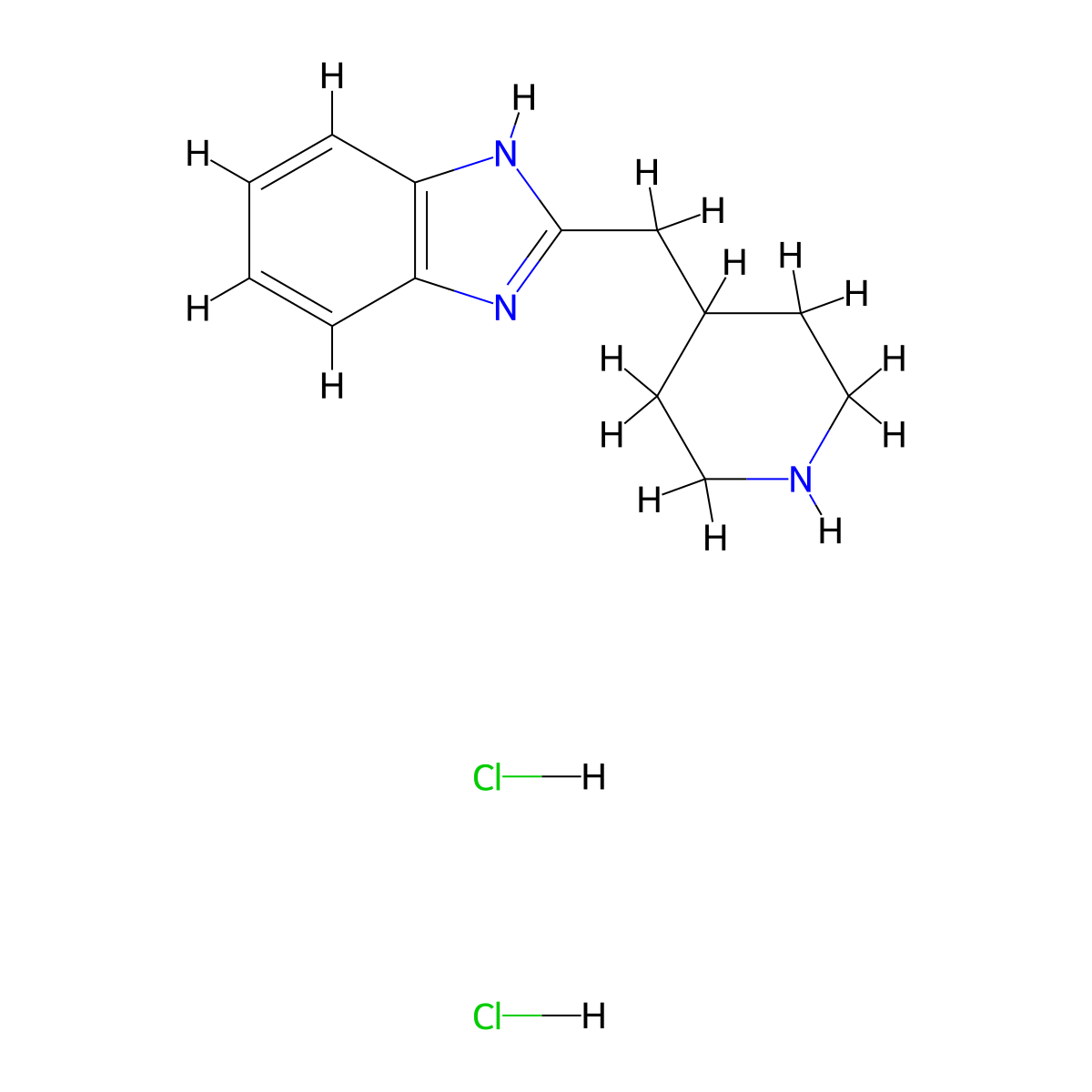2-[(piperidin-4-yl)methyl]-1H-1,3-benzodiazole dihydrochloride molecular structure, CAS 1234709-96-6