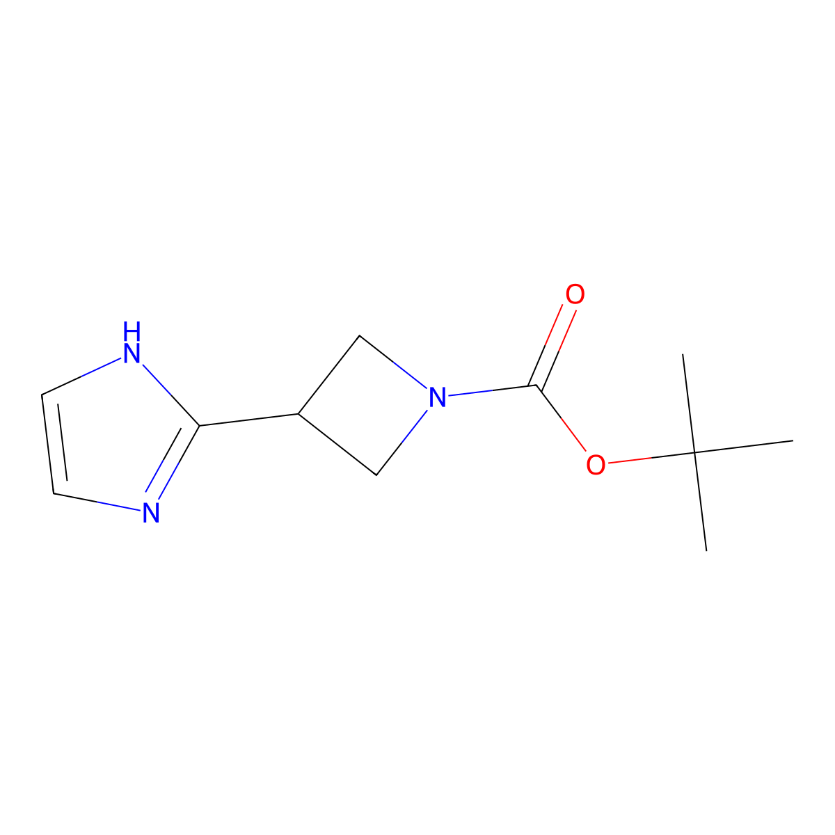 tert-butyl 3-(1H-imidazol-2-yl)azetidine-1-carboxylate molecular structure, CAS 1234710-02-1