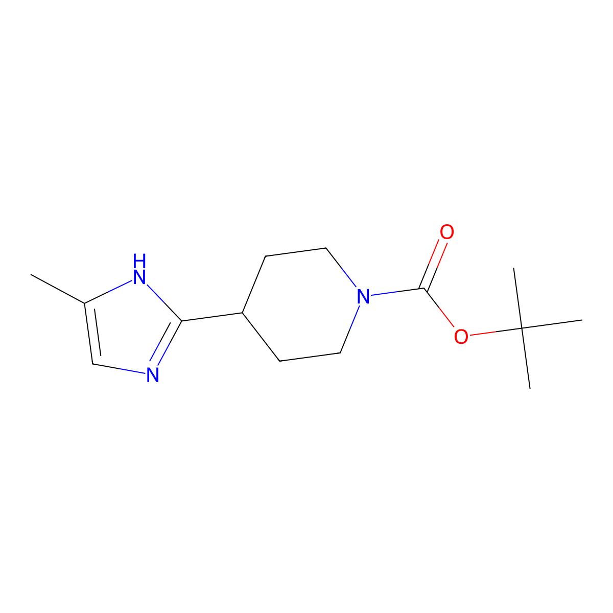 tert-Butyl 4-(4-methyl-1H-imidazol-2-yl)piperidine-1-carboxylate molecular structure, CAS 1234710-03-2