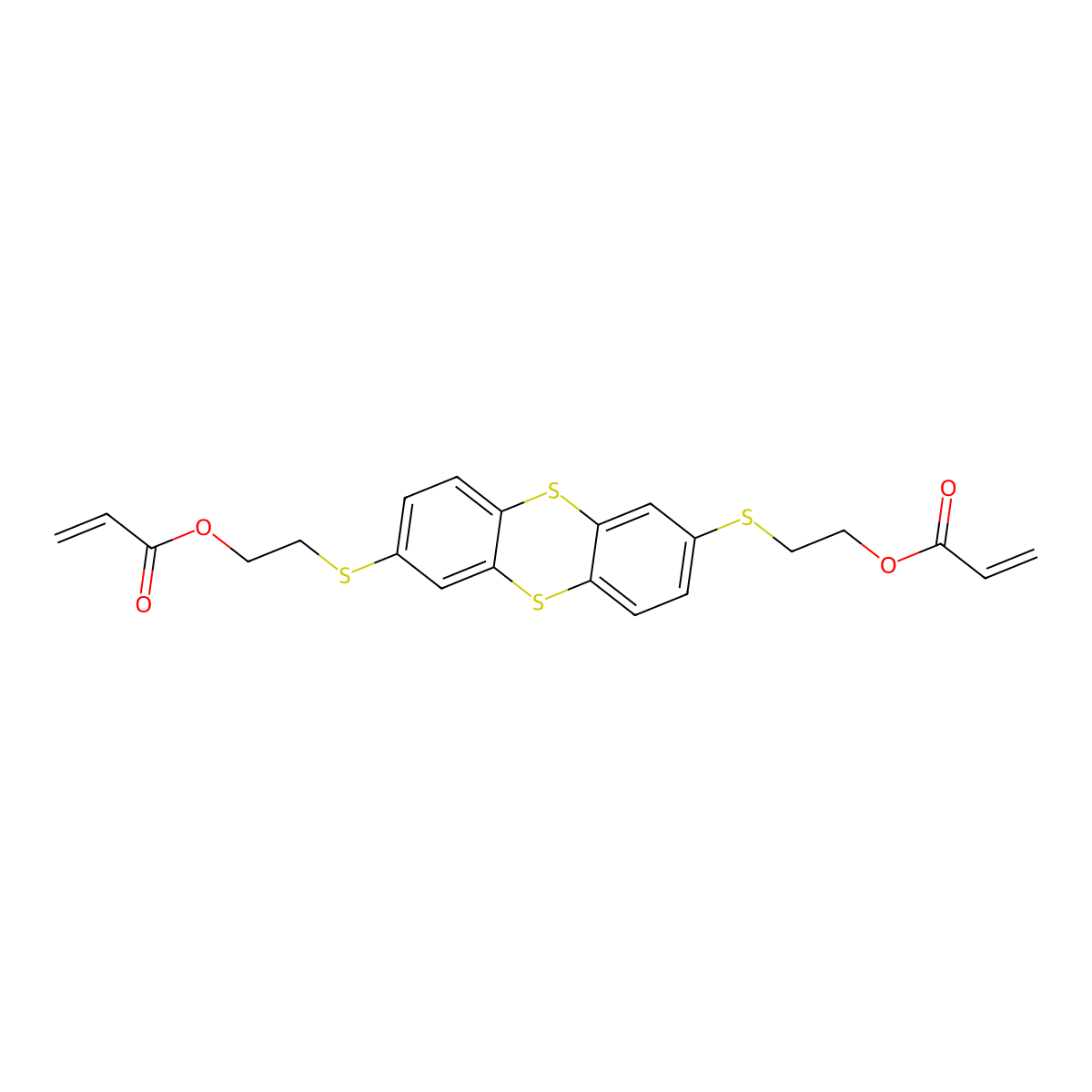 (Thianthrene-2,7-diylbis(sulfanediyl))bis(ethane-2,1-diyl) diacrylate molecular structure, CAS 1234710-39-4