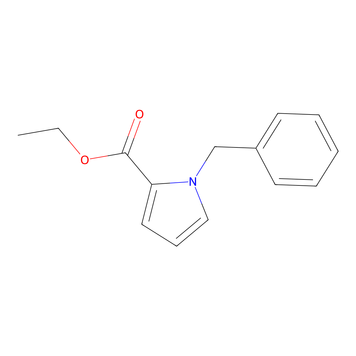 1H-Pyrrole-2-carboxylic acid, 1-(phenylmethyl)-, ethyl ester molecular structure, CAS 123476-57-3