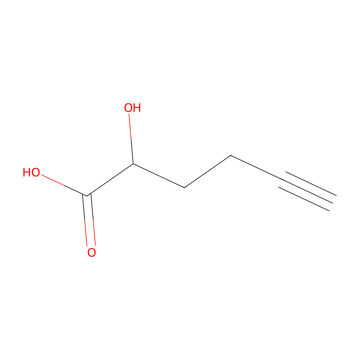 2-Hydroxyhex-5-ynoic acid molecular structure, CAS 1234788-02-3