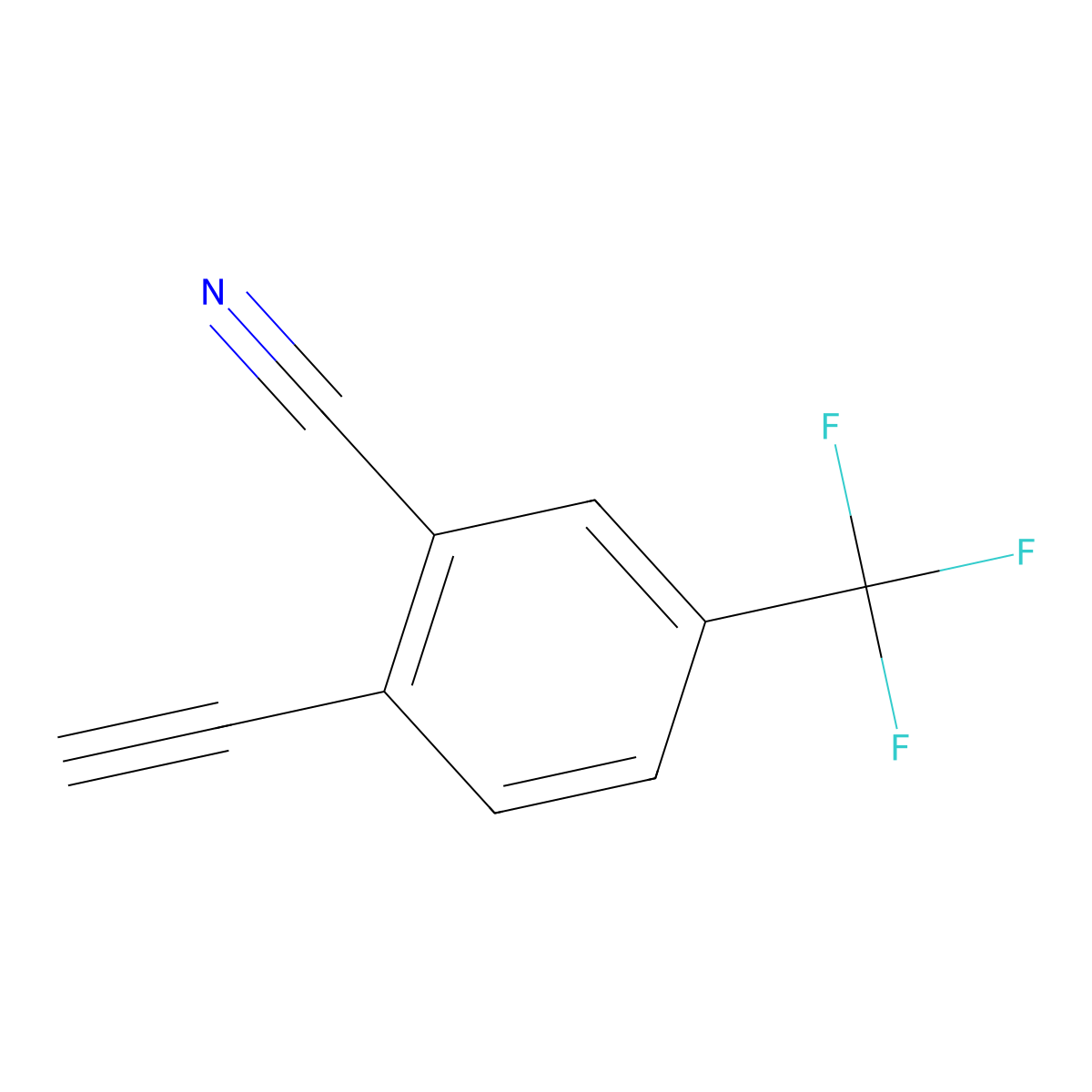 2-Ethynyl-5-(trifluoromethyl)benzonitrile molecular structure, CAS 1234790-90-9