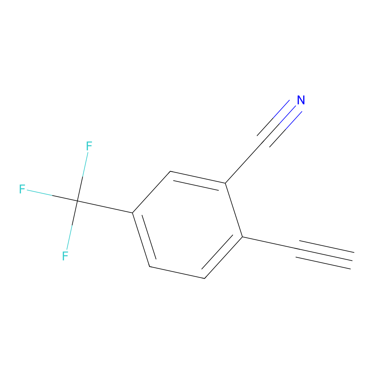 2-Ethynyl-5-(trifluoromethyl)benzonitrile molecular structure, CAS 1234790-90-9