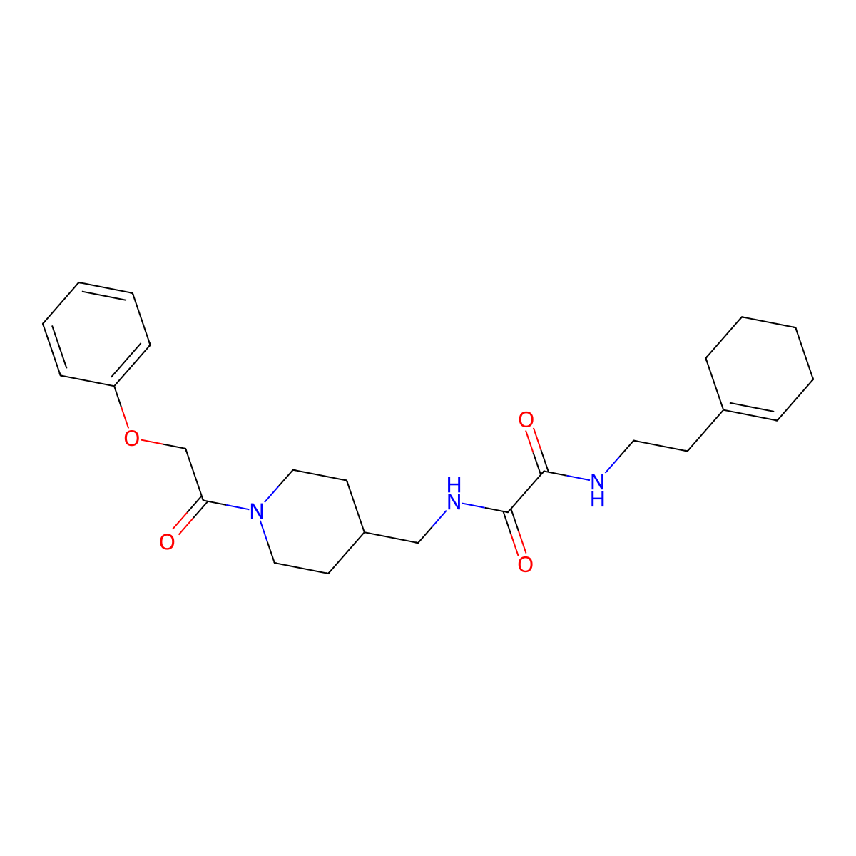N1-(2-(cyclohex-1-en-1-yl)ethyl)-N2-((1-(2-phenoxyacetyl)piperidin-4-yl)methyl)oxalamide molecular structure, CAS 1234791-60-6