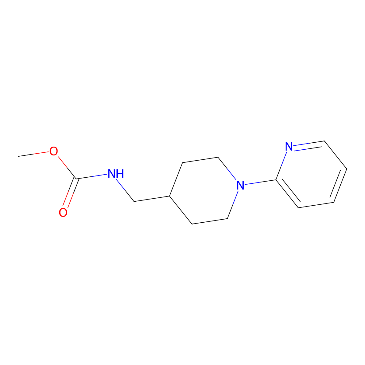 Methyl ((1-(pyridin-2-yl)piperidin-4-yl)methyl)carbamate molecular structure, CAS 1234791-76-4