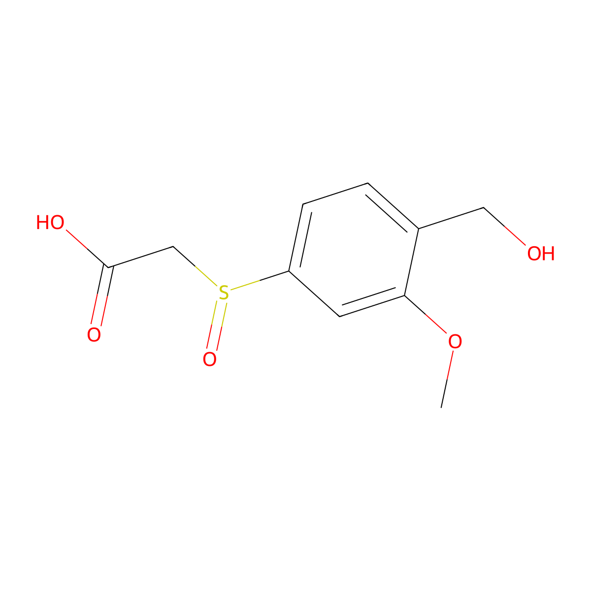 2-((4-(Hydroxymethyl)-3-methoxyphenyl)sulfinyl)acetic acid molecular structure, CAS 1234793-64-6