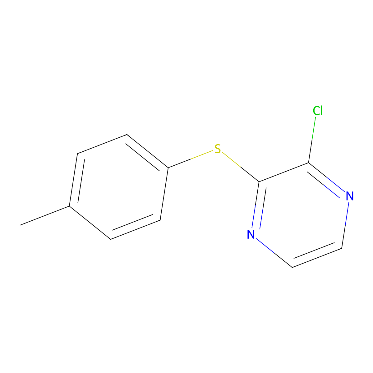 2-Chloro-3-p-tolylsulfanyl-pyrazine molecular structure, CAS 1234796-24-7