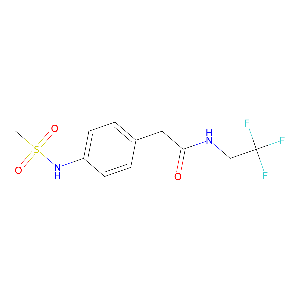 2-(4-methanesulfonamidophenyl)-N-(2,2,2-trifluoroethyl)acetamide molecular structure, CAS 1234796-76-9