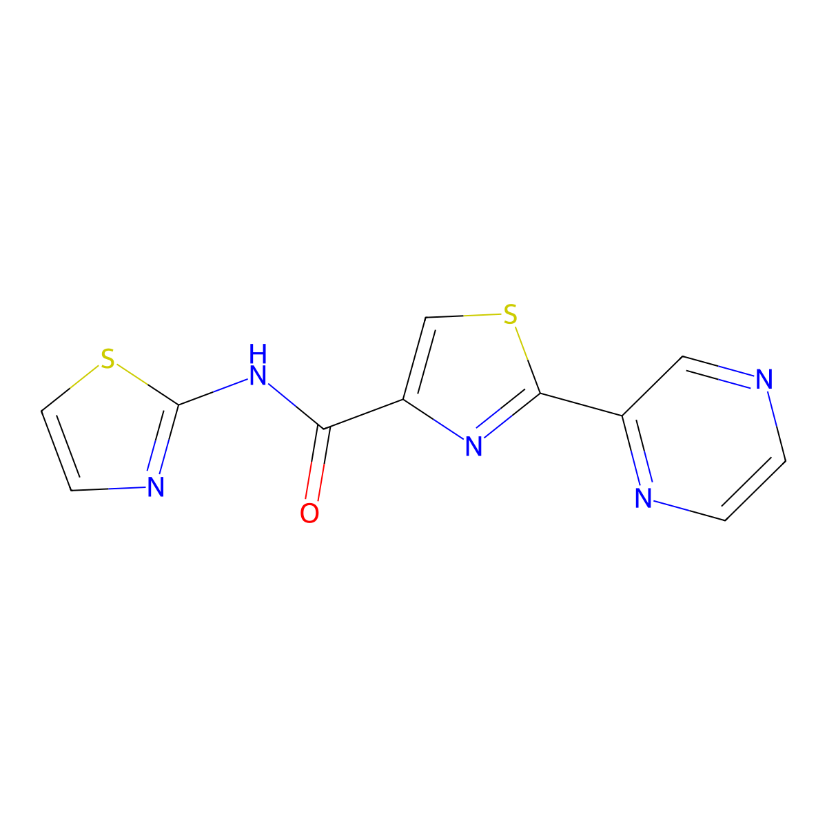 2-(pyrazin-2-yl)-N-(thiazol-2-yl)thiazole-4-carboxamide molecular structure, CAS 1234796-87-2