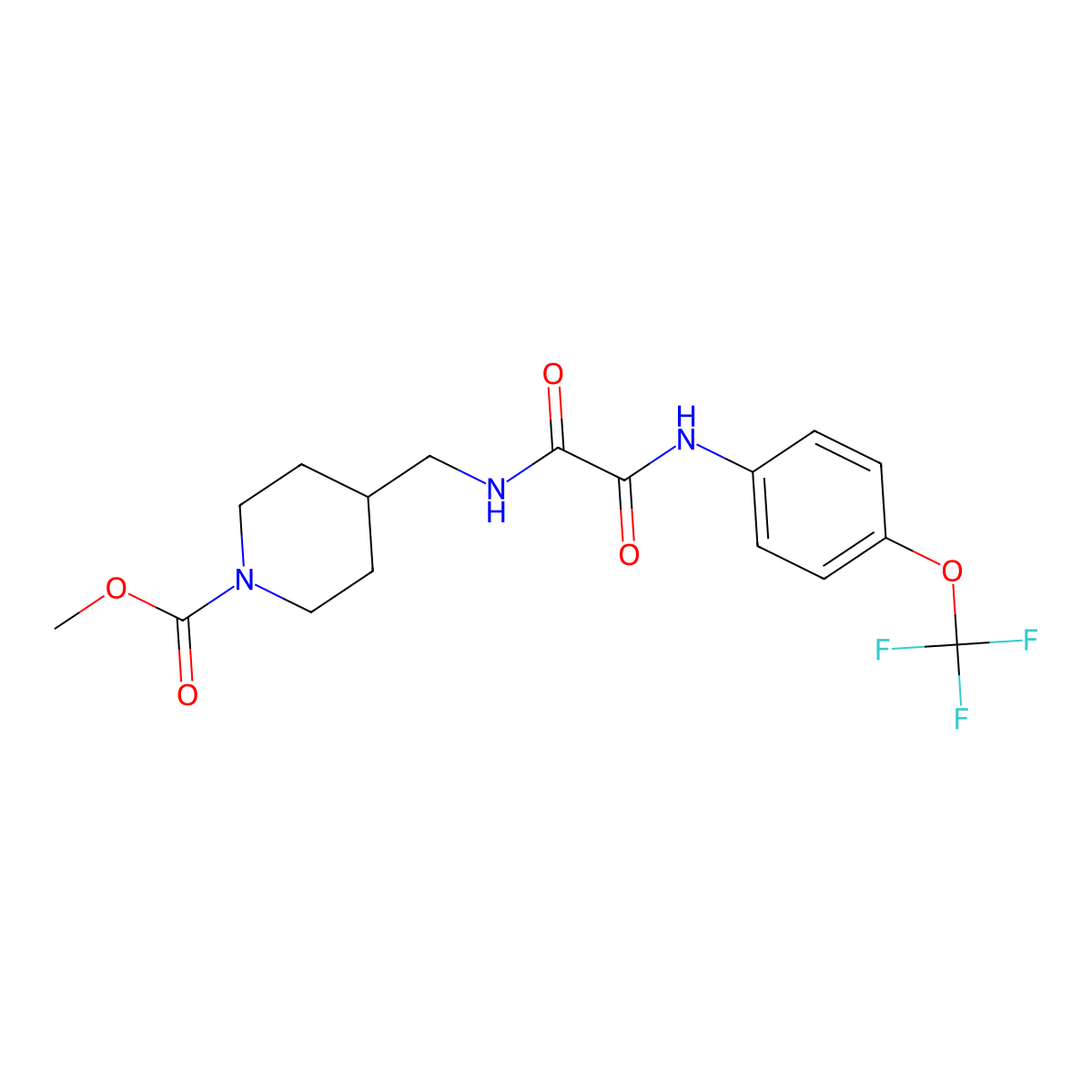 Methyl 4-((2-oxo-2-((4-(trifluoromethoxy)phenyl)amino)acetamido)methyl)piperidine-1-carboxylate molecular structure, CAS 1234803-34-9
