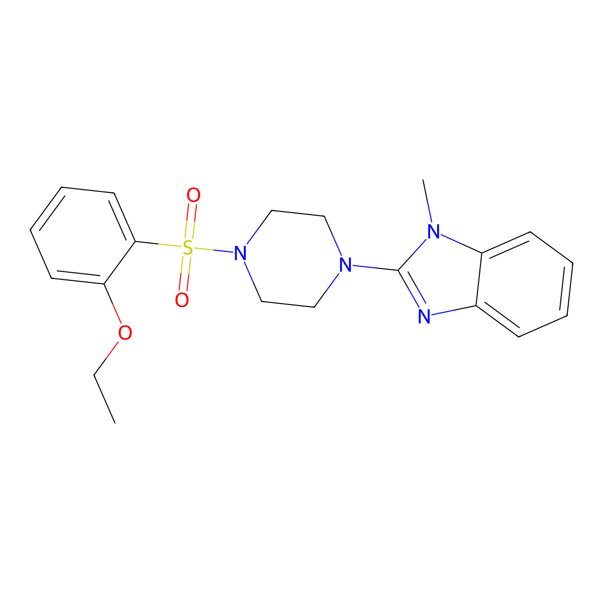2-(4-((2-ethoxyphenyl)sulfonyl)piperazin-1-yl)-1-methyl-1H-benzo[d]imidazole molecular structure, CAS 1234805-22-1