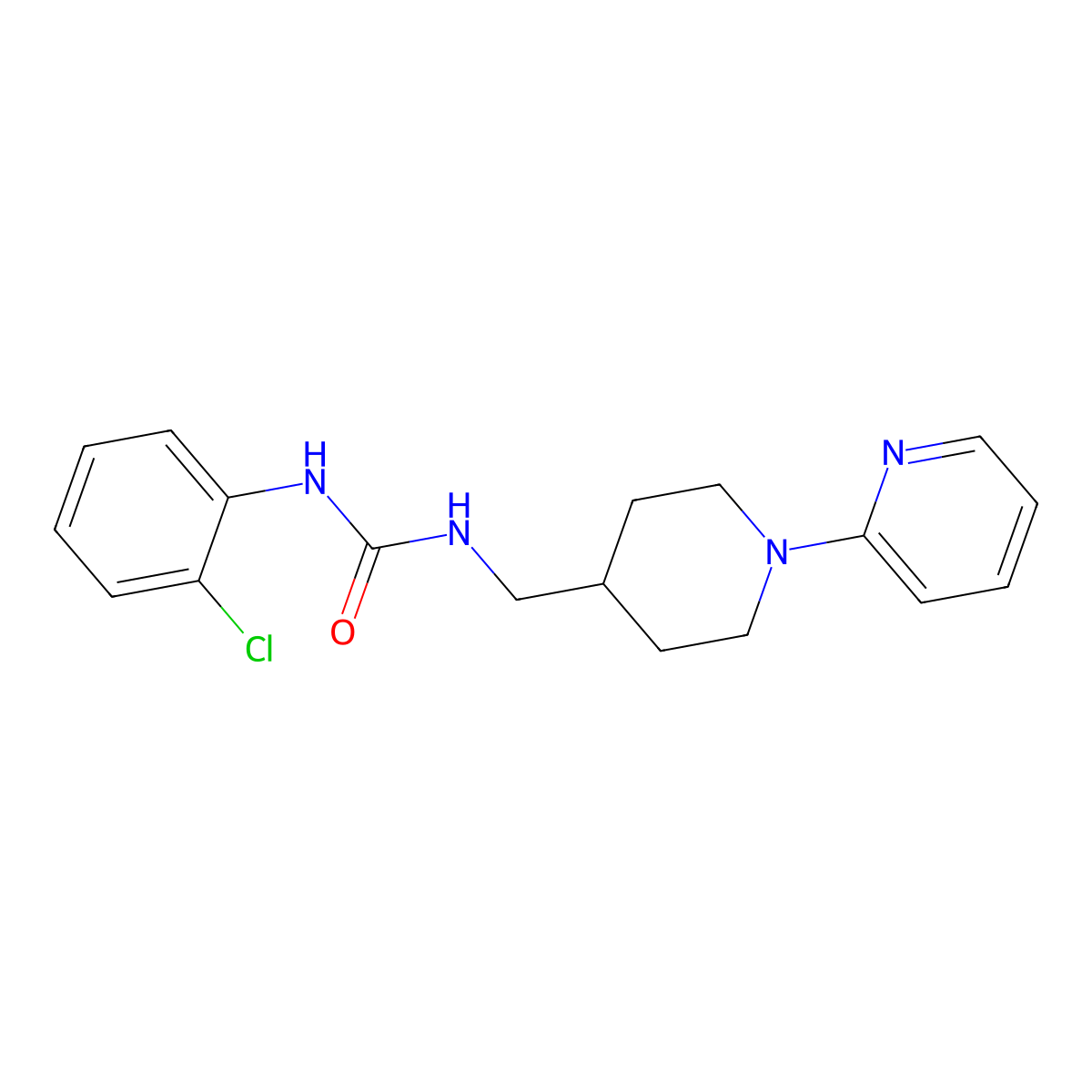 1-(2-Chlorophenyl)-3-((1-(pyridin-2-yl)piperidin-4-yl)methyl)urea molecular structure, CAS 1234805-42-5