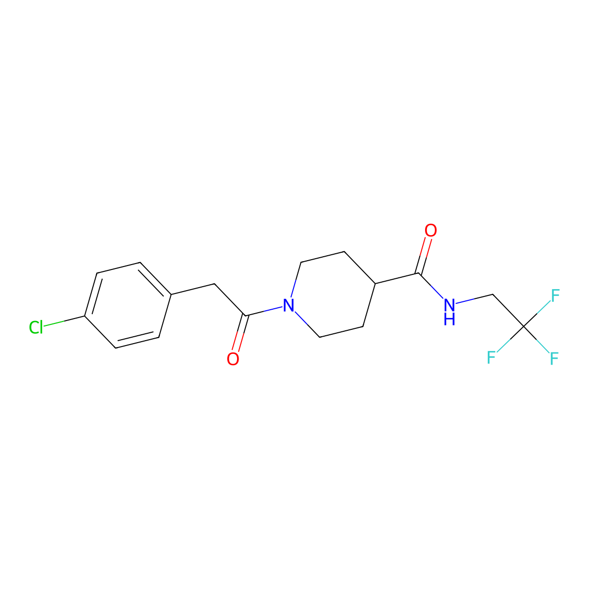 1-[2-(4-chlorophenyl)acetyl]-N-(2,2,2-trifluoroethyl)piperidine-4-carboxamide molecular structure, CAS 1234806-87-1