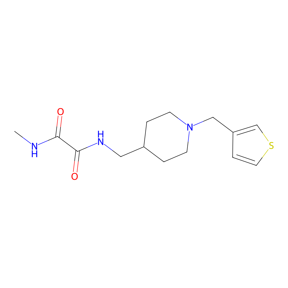 N1-methyl-N2-((1-(thiophen-3-ylmethyl)piperidin-4-yl)methyl)oxalamide molecular structure, CAS 1234807-94-3