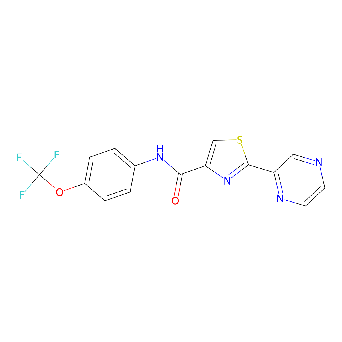 2-(pyrazin-2-yl)-N-(4-(trifluoromethoxy)phenyl)thiazole-4-carboxamide molecular structure, CAS 1234808-01-5