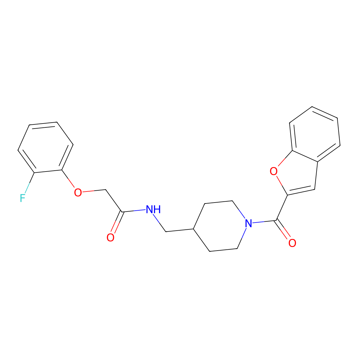 N-((1-(benzofuran-2-carbonyl)piperidin-4-yl)methyl)-2-(2-fluorophenoxy)acetamide molecular structure, CAS 1234808-61-7