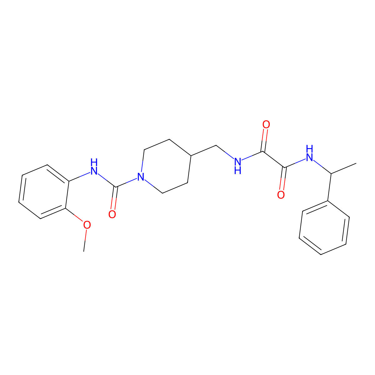 N1-((1-((2-methoxyphenyl)carbamoyl)piperidin-4-yl)methyl)-N2-(1-phenylethyl)oxalamide molecular structure, CAS 1234808-81-1