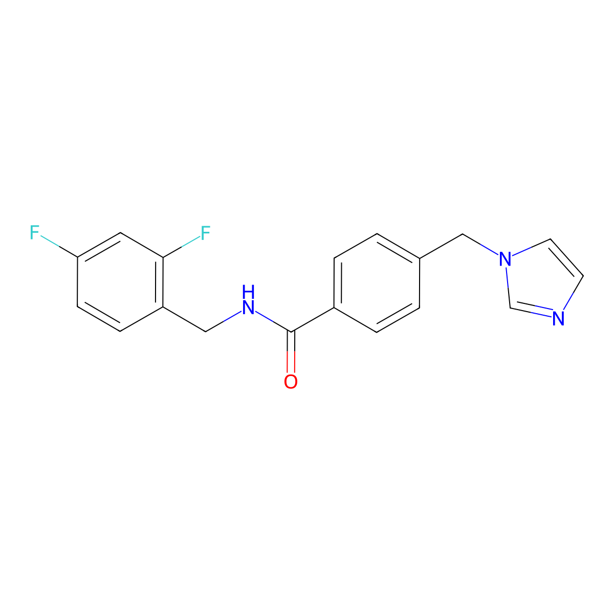4-((1H-imidazol-1-yl)methyl)-N-(2,4-difluorobenzyl)benzamide molecular structure, CAS 1234809-69-8